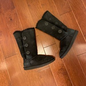 Black Bailey button tall UGGs